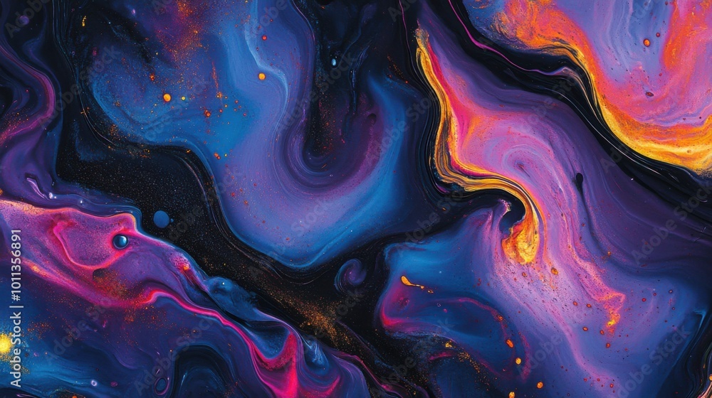 Abstract fluid art with swirling neon colors and metallic accents, creating a dynamic and futuristic visual effect. Abstract fluid art with swirling neon colors and metallic accents, creating a dynamic and futuristic visual effect.