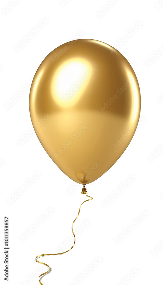 Golden 3D ballon on transparent background. Cut out Golden 3D ballon on transparent background. Cut out
