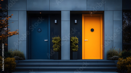 Wallpaper Mural Navy and Mustard Neighbor Doors Torontodigital.ca