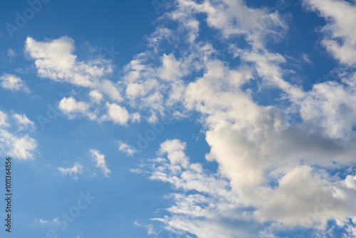 white clouds against a blue sky. High quality photo