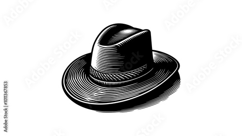 Hat silhouette vector illustration.