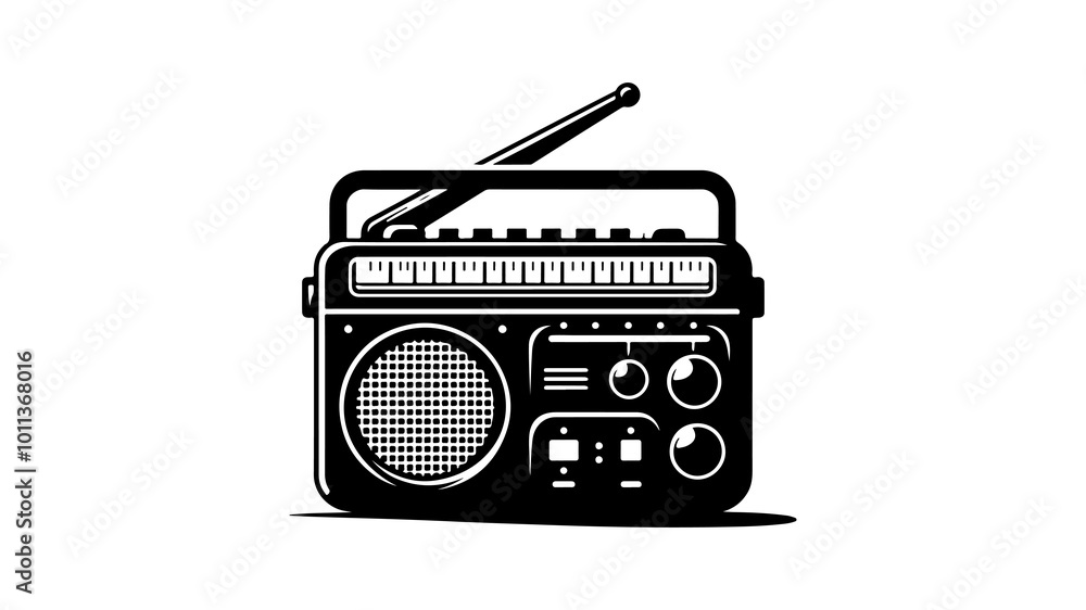 Radio silhouette vector illustration.