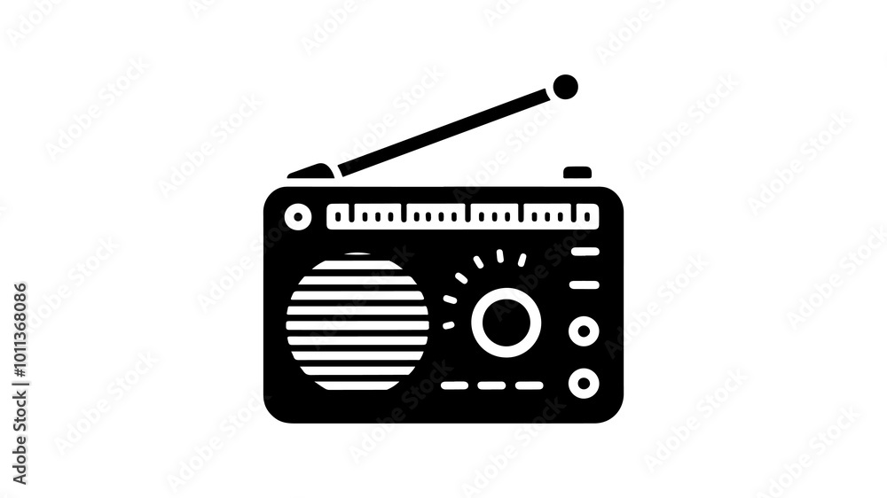 Radio silhouette vector illustration. Radio silhouette vector illustration.