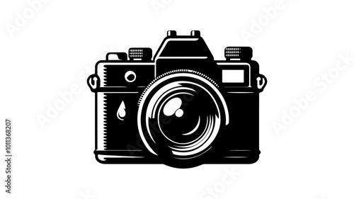 Camera silhouette vector illustration.