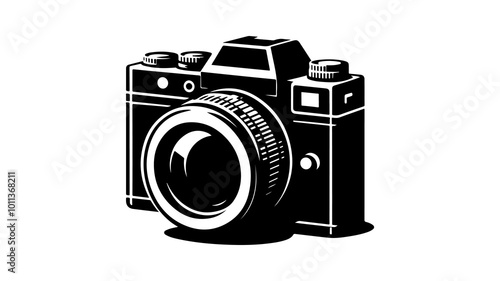 Camera silhouette vector illustration.