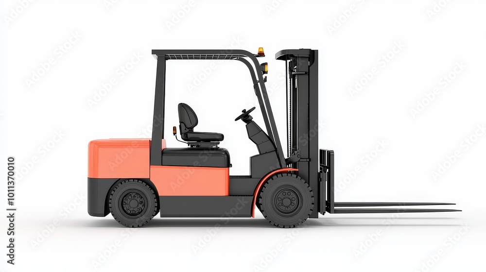 Forklift in a Warehouse Setting Moving Pallets During Daytime Operations Forklift in a Warehouse Setting Moving Pallets During Daytime Operations