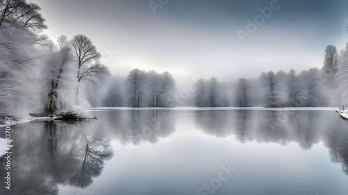 lake with winter