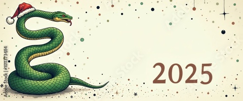 green snake as a symbol of the new year 2025, ai generated