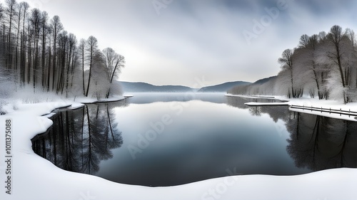 lake with winter