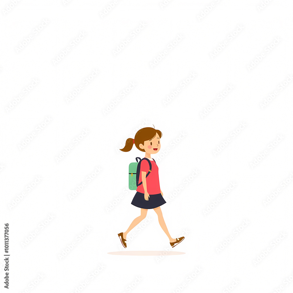 Girl child with a bag going to school Girl child with a bag going to school