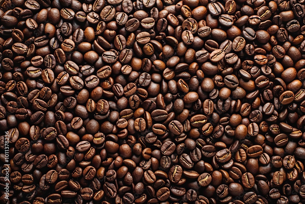 Naklejka premium Coffee beans as a background