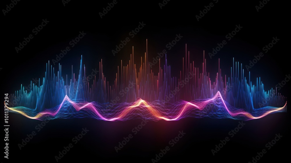Abstract Neon Waveform Illustration Abstract Neon Waveform Illustration
