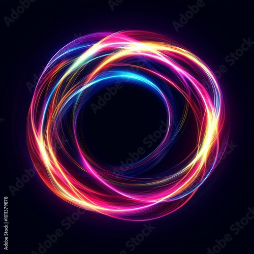 Colorful Swirling Abstract Light Patterns on a Dark Background Creating a Mystical Effect