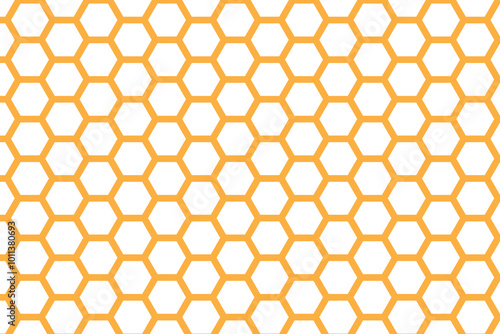Golden hexagon pattern . Honeycomb pattern . Hexagon background . Hexagon wallpaper . Vector illustration
