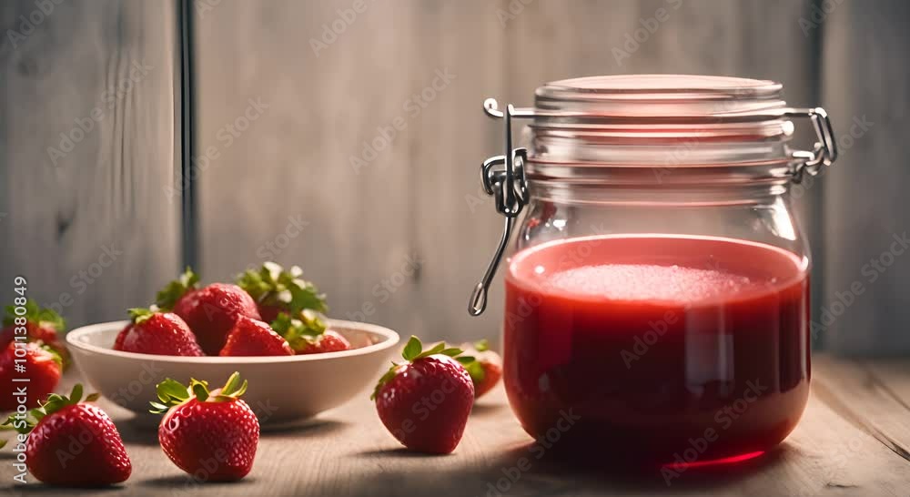 strawberry jam in a glass jar strawberry jam in a glass jar