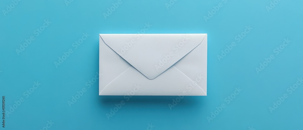 A white envelope floating on a blue background, symbolizing the anticipation of receiving an email. A white envelope floating on a blue background, symbolizing the anticipation of receiving an email.