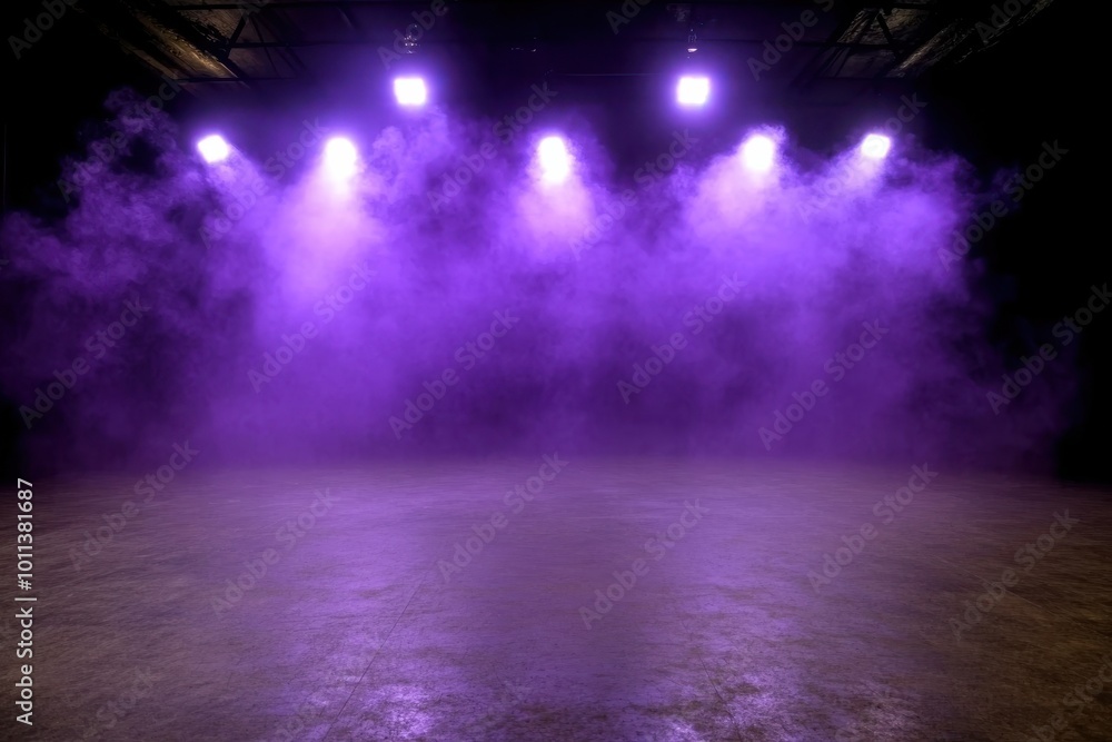 Fototapeta premium Stage with Purple Lights