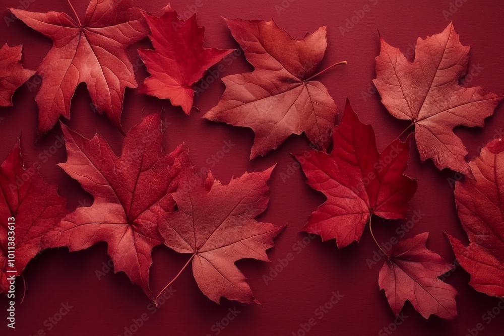 Red maple leaves on a fall background Red maple leaves on a fall background