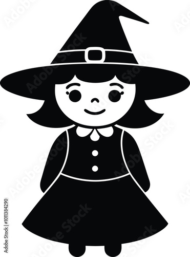 Halloween witch silhouette vector