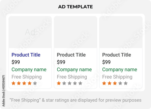 Google adsense post template mockup. Social media paid promotional and sponsored ad