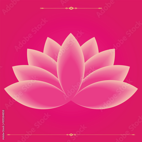 Pink lotus flower icon. Symbol of yoga and beauty. Vector illustration.