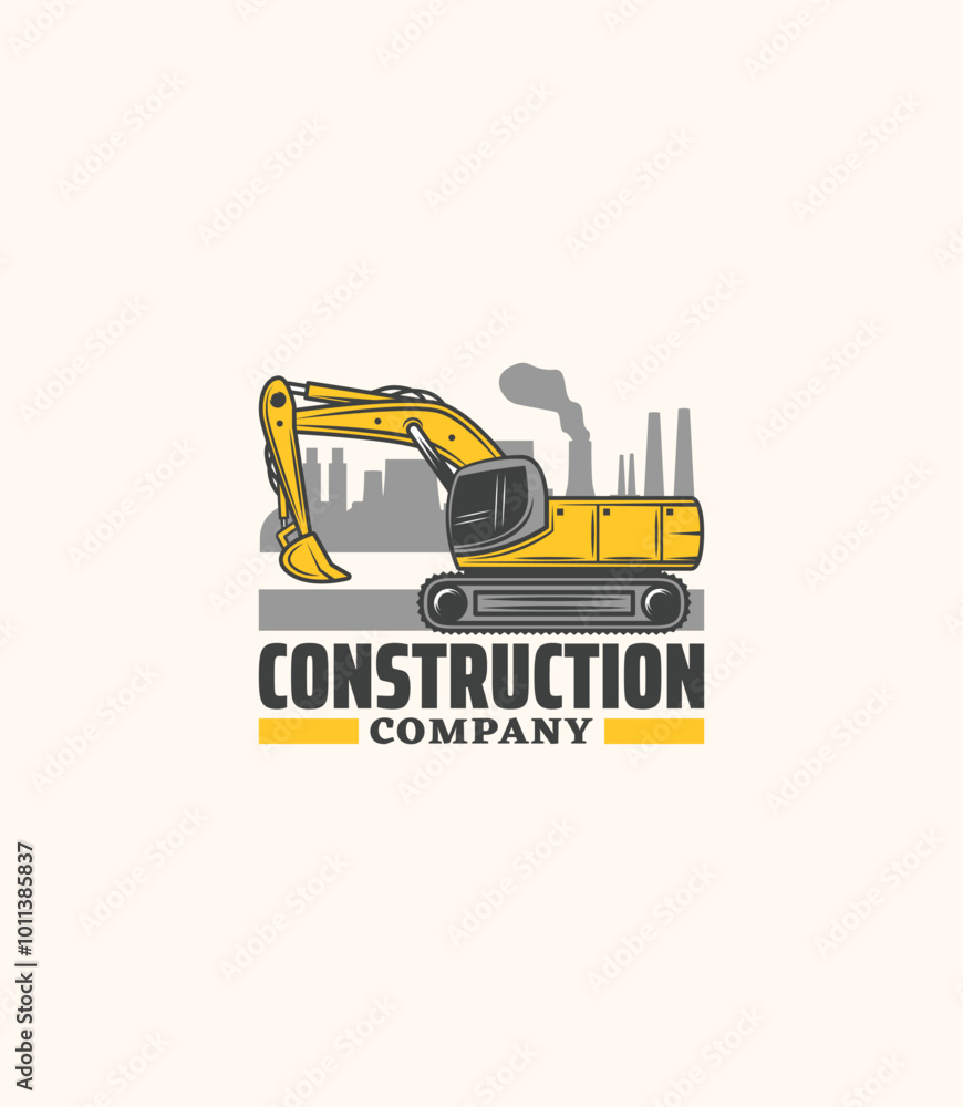 Construction company logo design with a yellow truck illustration. Ideal for branding, building services, or engineering-related projects. Construction company logo design with a yellow truck illustration. Ideal for branding, building services, or engineering-related projects.