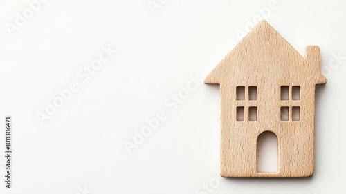 Small haunted house with no details, clean minimalist Halloween banner photo