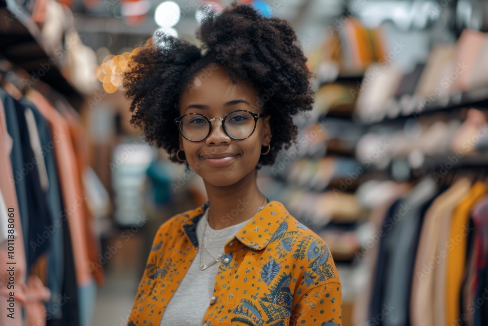 Young adult african american female retail sales associate Young adult african american female retail sales associate