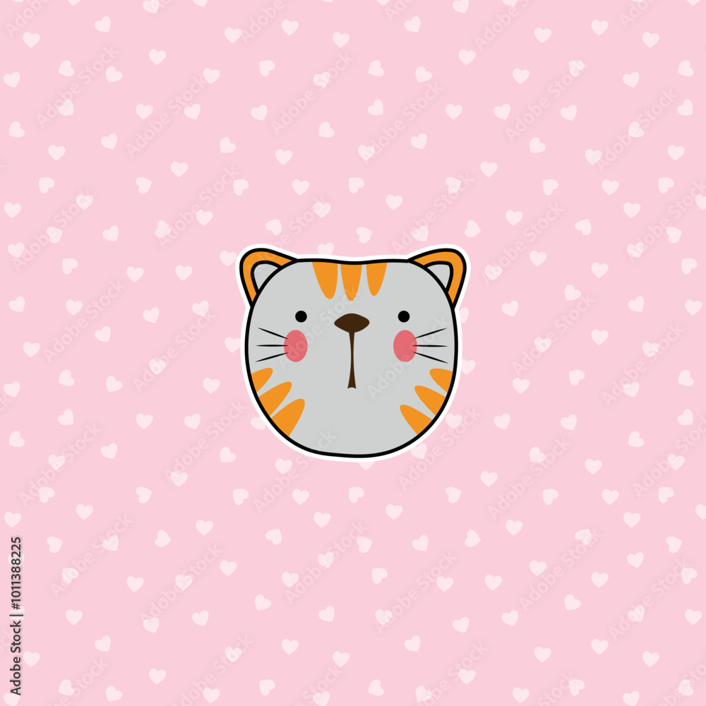 Cute cartoon cat in a minimalist style. Perfect for children's designs, stickers, posters, logos, and decor. Cute cartoon cat in a minimalist style. Perfect for children's designs, stickers, posters, logos, and decor.