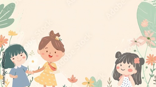 Children's Day Simple Hand Drawn Background - a charming and festive visual. The simple hand drawn backdrop for Children's Day is full of joy and creativity