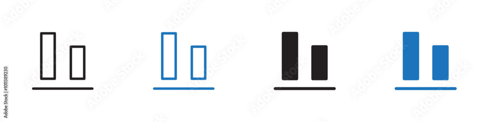 Align bottom icon linear graphics set vector in black Align bottom icon linear graphics set vector in black
