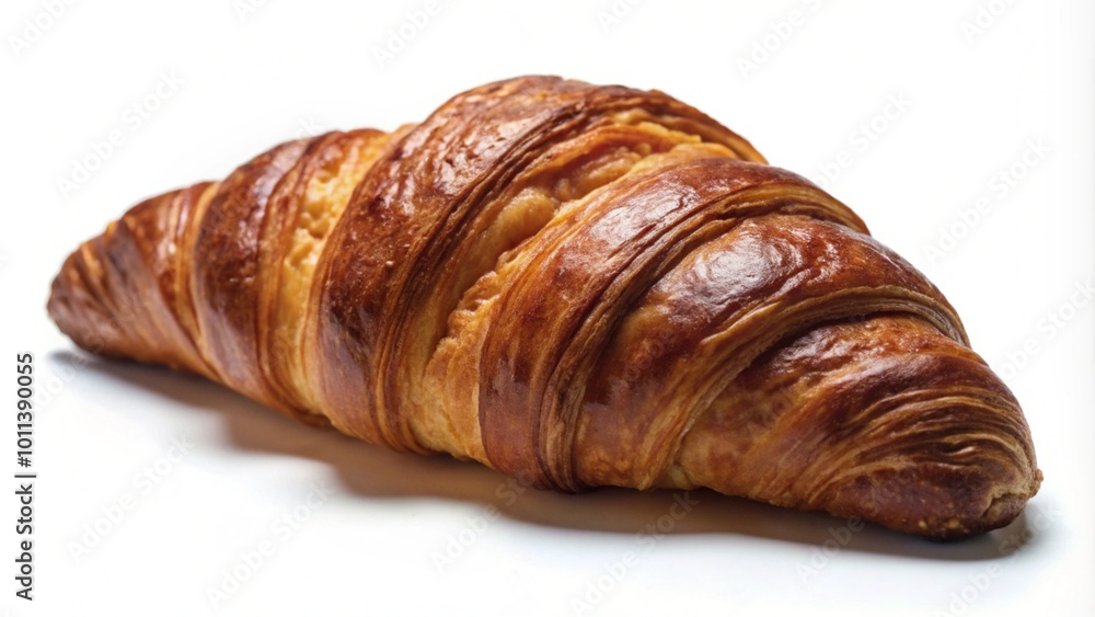 A freshly baked croissant isolated on a white background. A freshly baked croissant isolated on a white background.