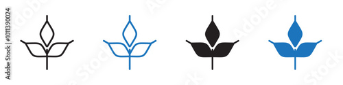 Carbs icon linear graphics set vector in black