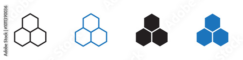 Cells icon linear graphics set vector in black