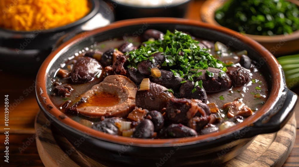 Traditional Brazilian Feijoada with Fresh Ingredients Traditional Brazilian Feijoada with Fresh Ingredients