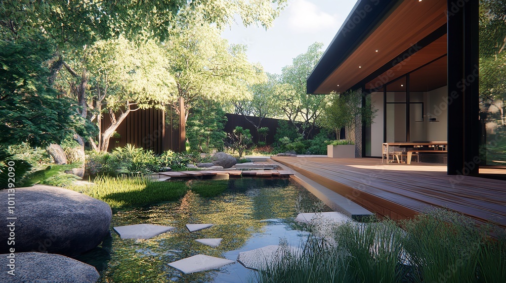 Contemporary Melbourne home extension with sleek deck and zen garden Contemporary Melbourne home extension with sleek deck and zen garden