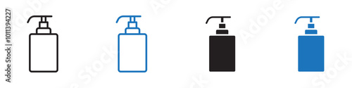Handwash icon linear graphics set vector in black