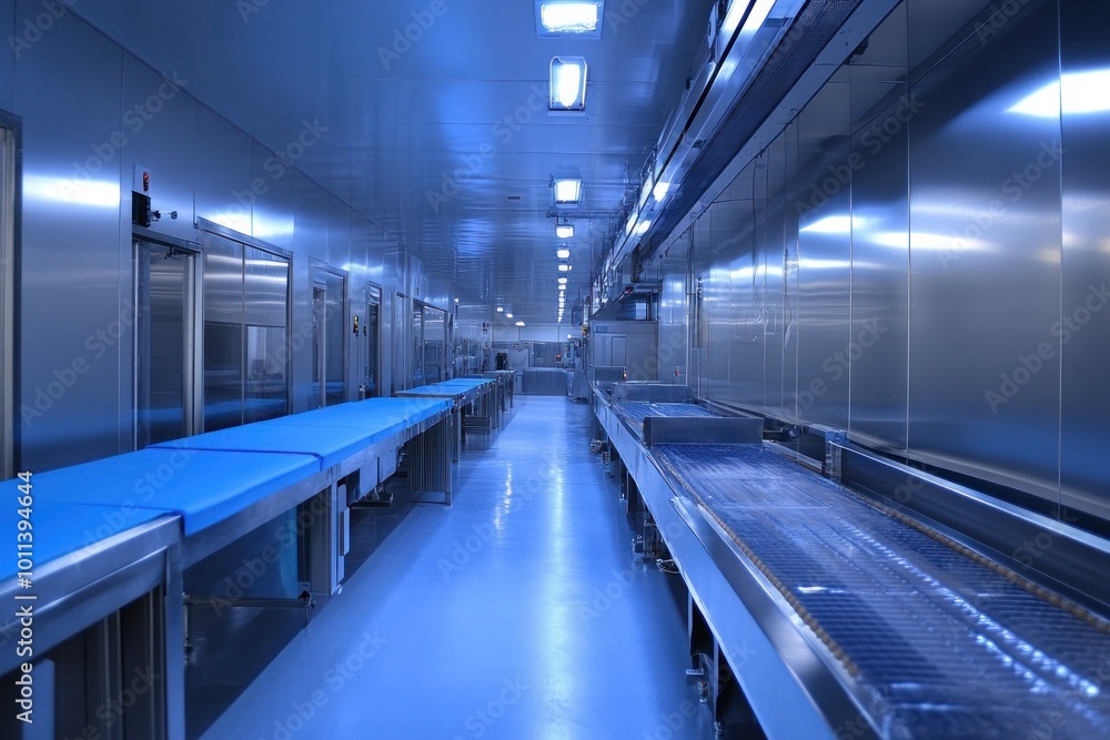 Frozen food processing lines flash-freezing meals and packaging them in a high-efficiency environment, ensuring freshness and long shelf life Frozen food processing lines flash-freezing meals and packaging them in a high-efficiency environment, ensuring freshness and long shelf life