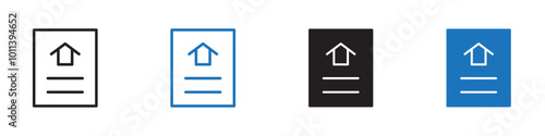 Home documents icon linear graphics set vector in black