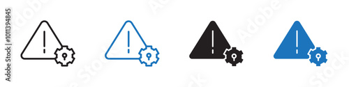 Incident Management icon linear graphics set vector in black