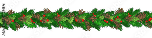 Christmas tree garland colorful logotype