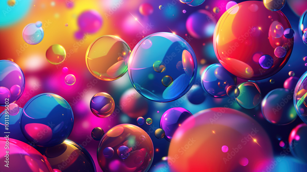 Colorful bubbles, blurred Bokeh Effect, design blank Colorful bubbles, blurred Bokeh Effect, design blank