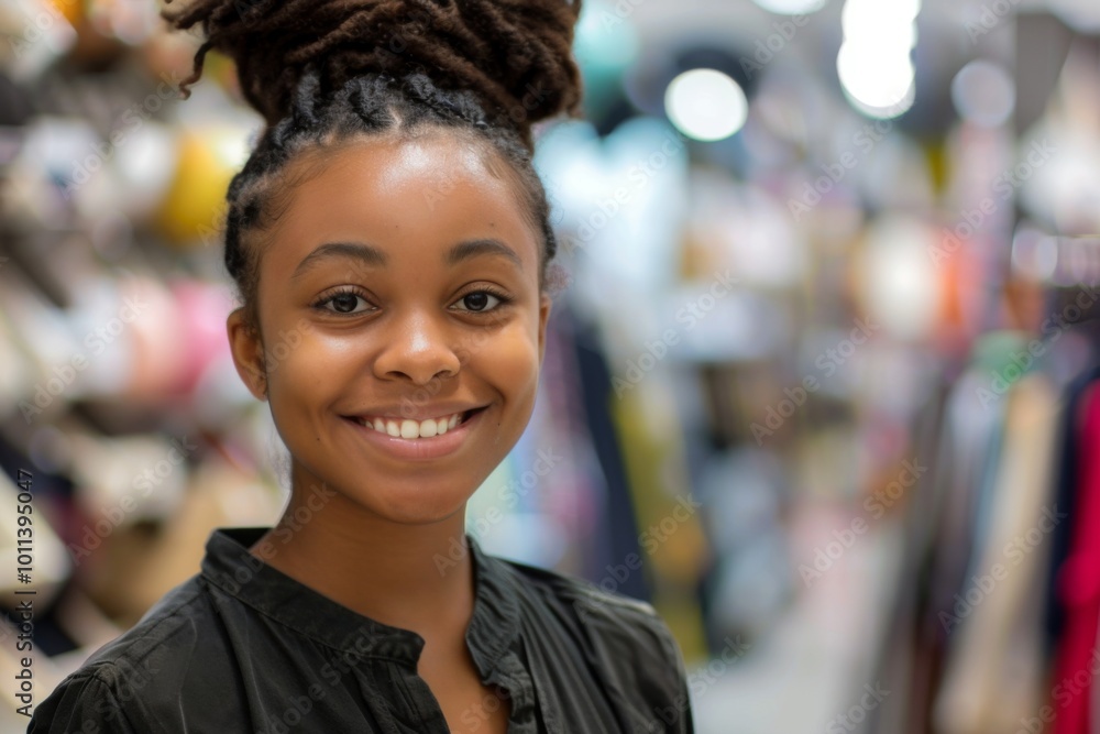 Young adult african american female retail sales associate Young adult african american female retail sales associate