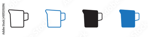 Jug icon linear graphics set vector in black