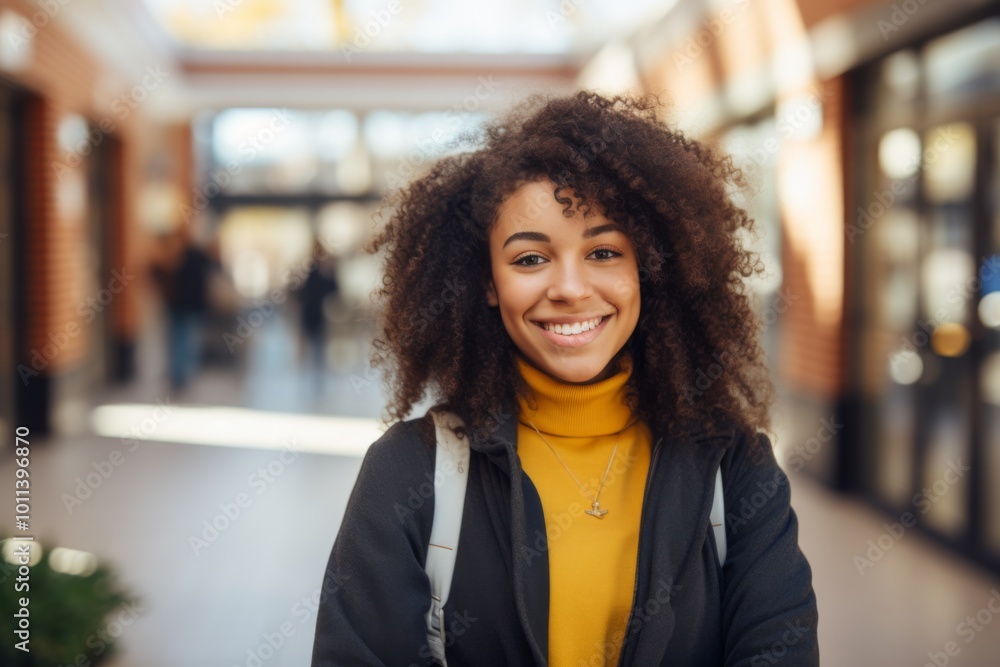 Smiling portrait of a young female college student Smiling portrait of a young female college student