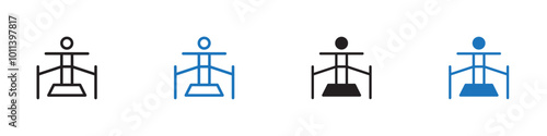 Play area linear graphics set vector in black