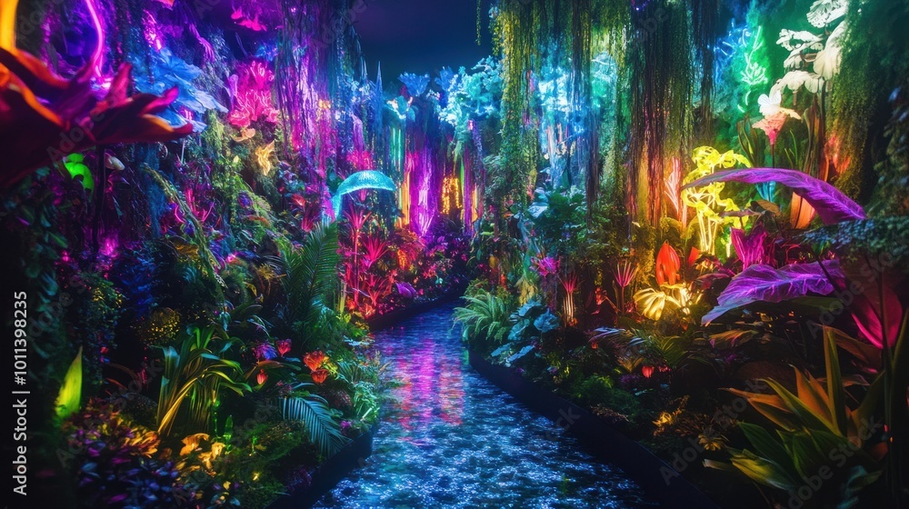 Naklejka premium Neon Jungle