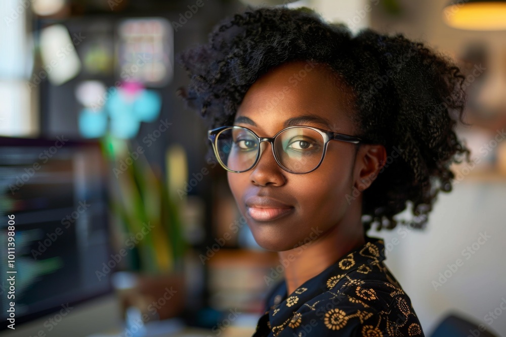 Portrait of a african american young female Software Developer Portrait of a african american young female Software Developer