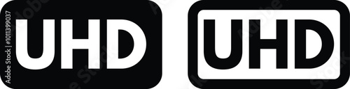 Ultra hd icon icon set in two styles . Ultra hd high definition icon . Vector