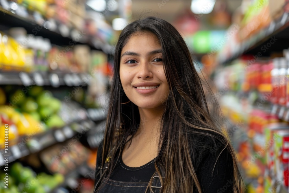 Young adult Hispanic female retail sales associate Young adult Hispanic female retail sales associate